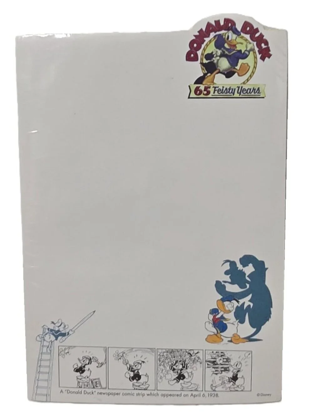 Vintage Disney Donald Duck Paper Note Pad 80 Sheets Comic 65th Anniversary 1999